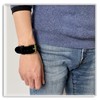 Xusamss Punk Rock Belt Buckle Wristband Adjustable Leather Cuff Bracelet(Black)