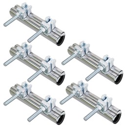 HIGHCRAFT 60200TTSD-5, Single Pipe Repair Clamp 2'', Double Bolt, 6” Long, Stainless Steel (5 Pack), Chrome