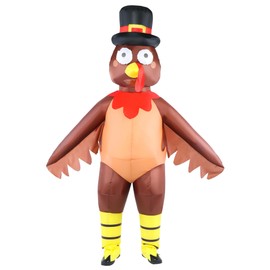 Kofero Inflatable Turkey Costume Adult Men Funny Thanksgiving Full Body Blow Up Costumes Outfit Party Cosplay Animal Suit
