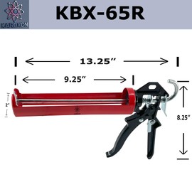KARBXON – KBX65 – Heavy Duty - 360 Swivel Barrel Caulking Gun – 26:1 Thrust – Quick Release Trigger – Dripless - 10 oz Professional Manual Caulk Gun – (9) Piece Tool Kit – Qty (1)