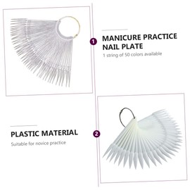 FRCOLOR 2sets Nail Color Display Plates Transparent Natural Nail Sample Color Boards for Manicure Practice Material