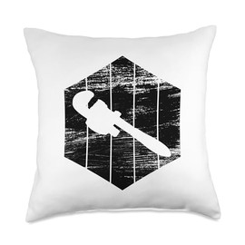 Pipe Wrench Drawing Pipefitter Plumber Throw Pillow