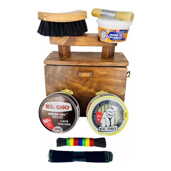 Lux-z Kit Con Cajón Bolero Para Limpiar Y Lustrar Calzado