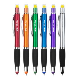 Mr. Pen- 3 in 1 Bible Highlighter Kit, 6 pcs, Colorful Barrels, Yellow Highlighters, Black Pens, Touchscreen Stylus