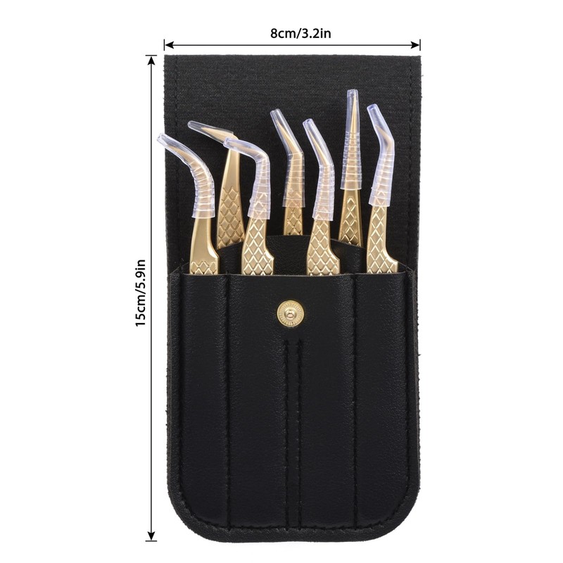 Eyelash Tweezers for Lash Extensions (Set of 7), Professional Lash
