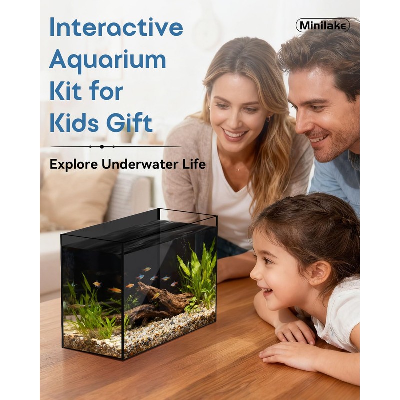 Glass Fish Tank Kit, 2.5 Gallon Betta Fish Tank Aquarium