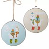 RAZ Imports Christmas Decor Metal Disc Llama Ornaments 2 Piece