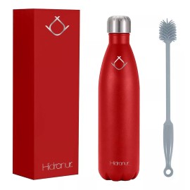 Hidranur Termo De Acero Inoxidable Doble Aislamiento Térmico 17 Oz Color Rojo