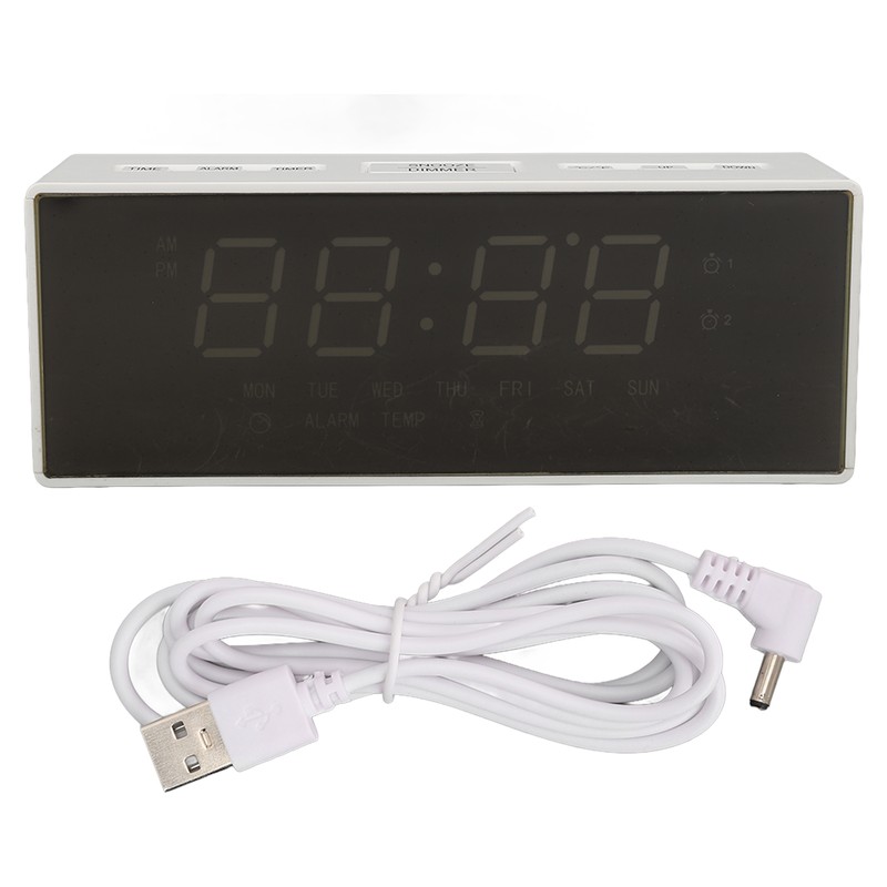 Digital Mirror Alarm Clock Multifunctional LED Mirror Electronic Clocks for