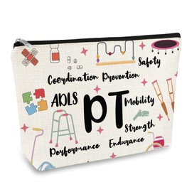 Physical Therapist Gifts Makeup Bag Physical Therapy Gifts for Women PT Appreciation Gift Cosmetic Bag Christmas Birthday Graduation Gift for Therapists PT Doctor Nurse Assistant Toiletry Zipper Pouch