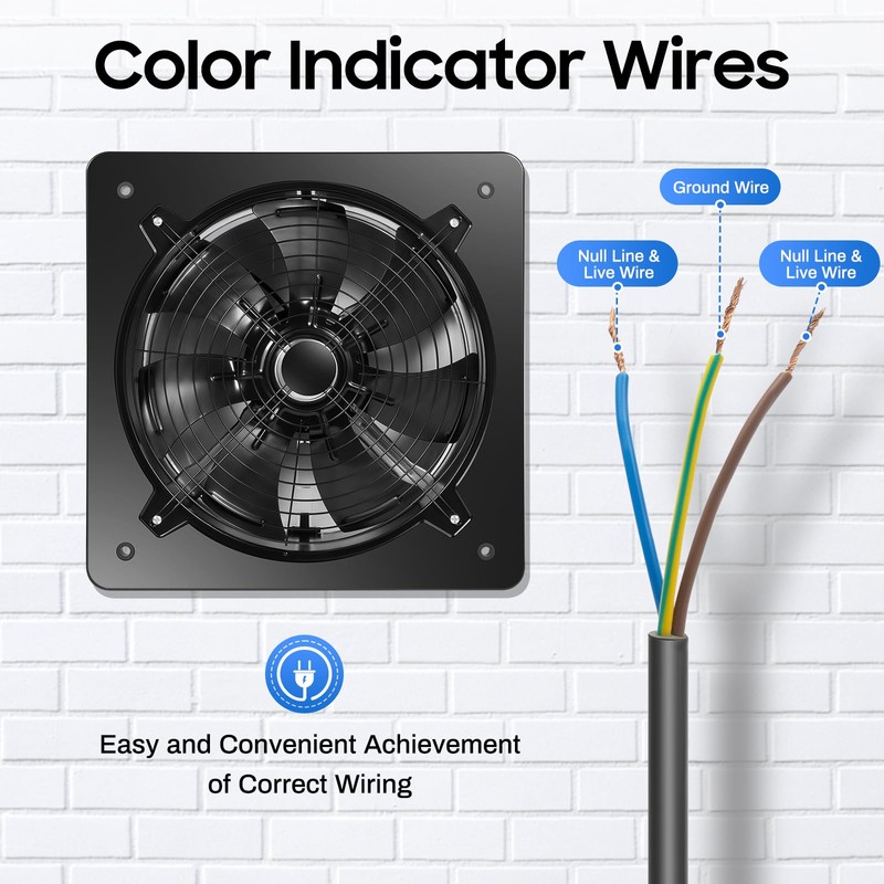 Jiabailie 16'' Utility Blower,750W Industrial Axial Air Blower Ventilator Extractor,Window