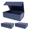 Aimyoo Navy Blue Collapsible Gift Box with Magnetic Closure Lids