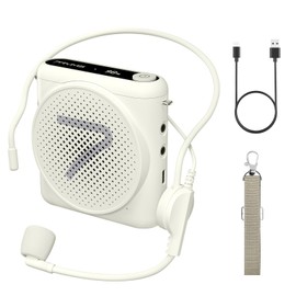 7RYMS WA1(SE) Wired Voice Amplifier for Teachers with Microphone, 65mm Loud Speaker, DSP Noise Reduction, AUX Input, Portable Voice Amplifier for Classroom, Tour Guides, Coaches(White)
