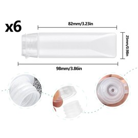 AOYEGIC 6 Stück Reiseflaschen Set,Transparent Nachfüllbare Kosmetik Behälter,Kosmetikflaschen zum befüllen,Leere Röhrchen Reisebehälter,Travel Bottles,Flüssigkeitsbehälter,für Shampoo Duschgel(30 ml)