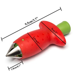 NewFerU Multi Claw Strawberry Huller Stainless Steel Plasitc Fruit Berry Tomato Vegetable Top Stem Core Pit Remover Kitchen Aid Corer Gadget Food Prep Helper Tool Set Red Pack (2)