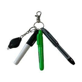 Badge Reel Accessory Mini Pen, Sharpie, Highlighter (Choice of Color), LED Light - Attach to Your Badge Holder, Backpack, etc