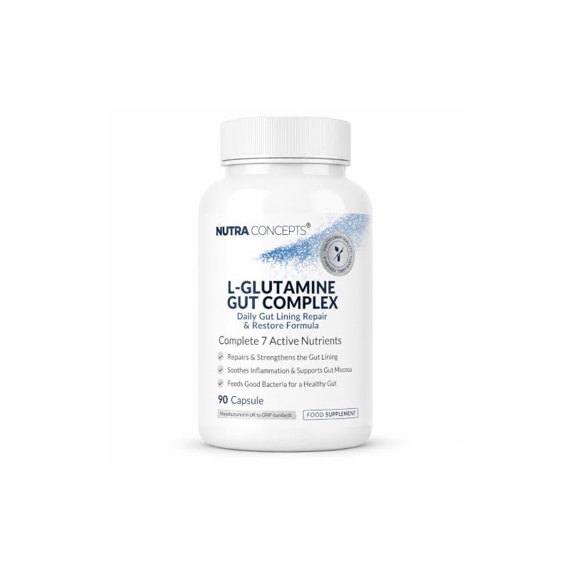 L-Glutamine Gut Complex - 90 Vegan Capsules - Gut Lining
