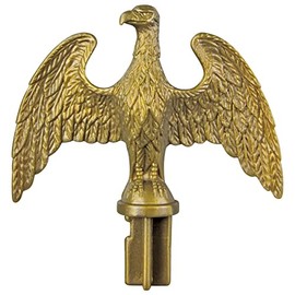 FORTISVEX Plastic Ornament Gold Gilt Slip Fit Eagle 3.25 Inch Height 4.25 Inch Width for 3/4 Inch Steel Pole