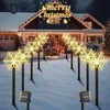 10 Pack Christmas Solar Pathway Lights, Snowflake Outdoor Decorations