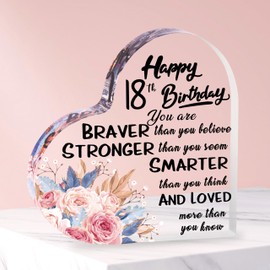 Merclix 18th Birthday Acrylic Plaque 18th Birthday Gifts for Girls Keepsake Unusual 18th Birthday Gifts for Sister Daughter Best Gifts for 18 Year Old Girls Birthday 18th Birthday Presents for Girls