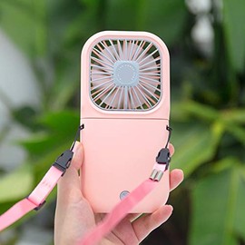 New Upgrade Handheld Fan Small Personal Fan with 3 Speeds Neck Rechargeable Portable Fan Powerful Mini USB Outdoor Fan Quiet Small Desk Fan Free Angle Good for Travel Home Office School - White