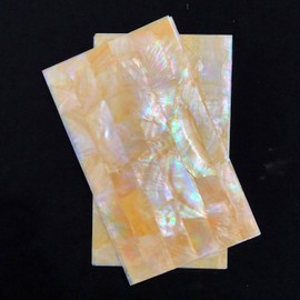 GOMMO Golden Mother of Pearl Shell Adhesive Veneer Sheet for Inlay Craft (240mm x 140mm)