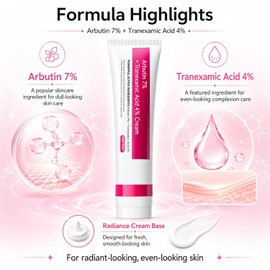 Arbutin 7% + Tranexamic Acid 4% Face Cream for Dark Spots, 1.76 Oz