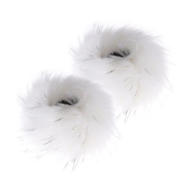 Tongcloud Women's Faux Fur Wrist Cuffs Wrist Warmers Faux Fur Arm Cuffs Winter Warm Warmers for Women Party Costumes Gifts (White and little black)