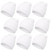 Yearntown 9 Pcs White Beanie for Men Women Knit Cuffed Hat Winter Beanies Skull Cap Unisex (White)