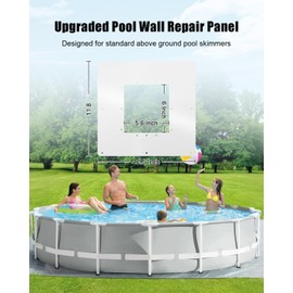 JUFZQO Upgraded Pool Wall Repair Panel Fit for Above Ground Pool Wall Backwater Pipe, Stainless Steel Pool Skimmer Repair Kit, Water Return Repair Kit, Repair Rusted Pool Wall and Water Return Pipe