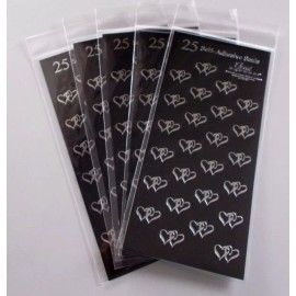 Paper Magic 5 Sheets of Foil Self-Adhesive Double Heart Seals LARGE 125 Stickers Total