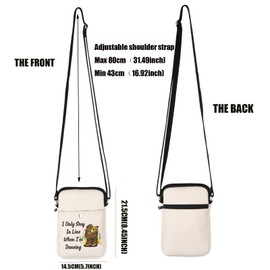 PXTIDY Line Dance Gifts Country Dancer Gift Western Country Music Line Dancing Crossbody Bag Music Dance Bag Line Dancer Gifts, beige, S