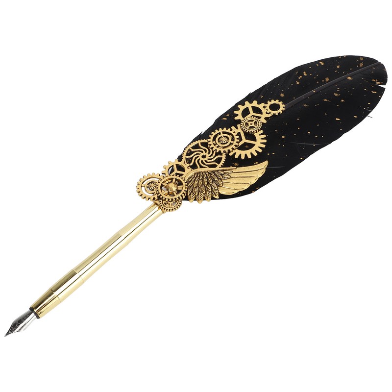 Feather Pen Business Fire Lacquer Stamp European Retro Style Sprinkled