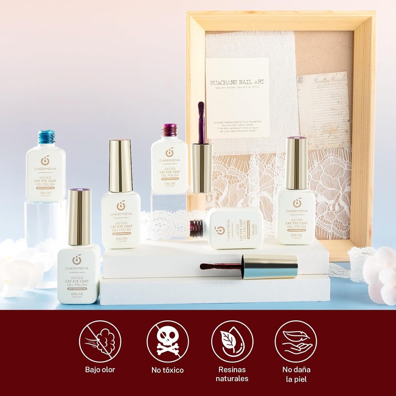 CHERIMOYA Kit de 6 Esmaltes de Uñas en Gel Ojo