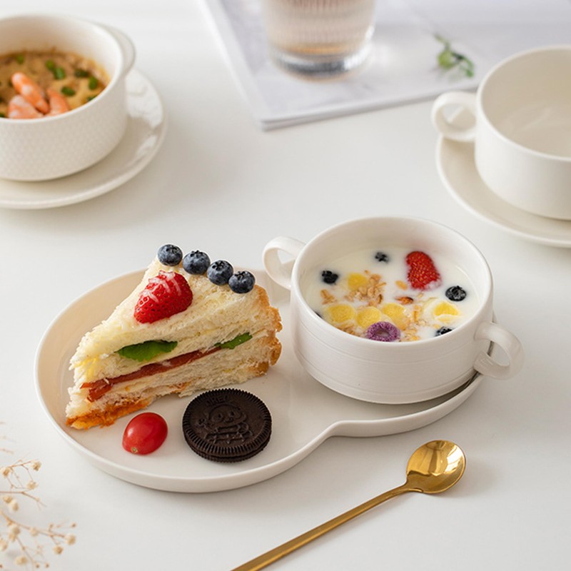 FAQQI Soup and Sandwich Plate Combo – Ceramic Soup and