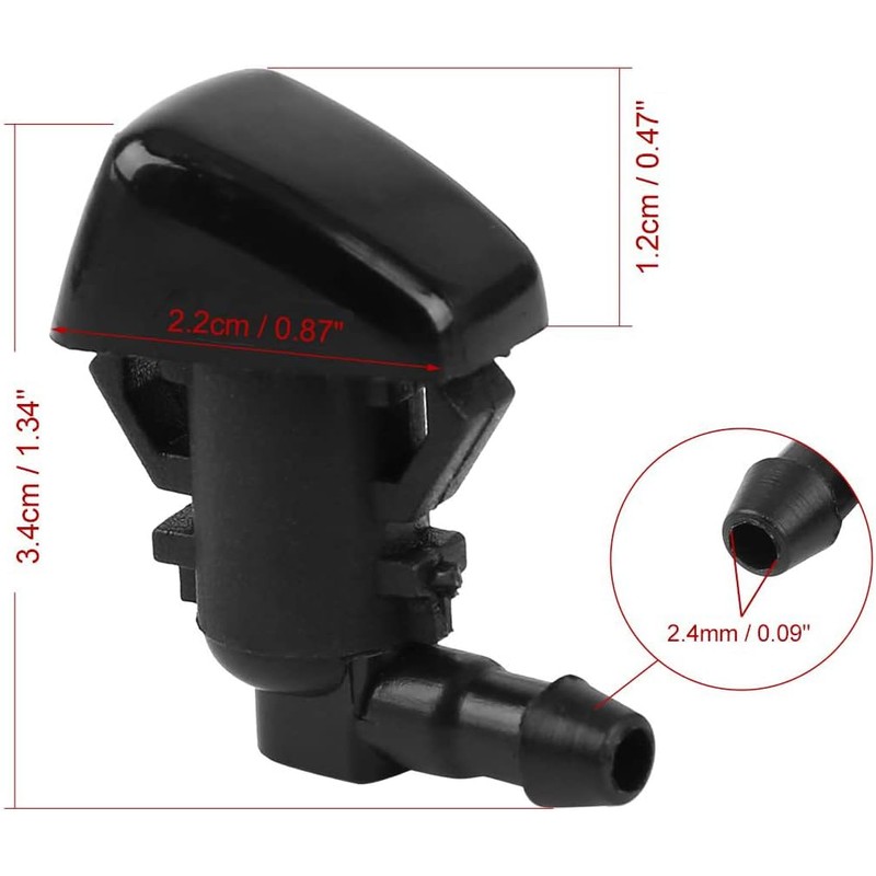 Unifizz 2 pcs Windshield Wiper Jet Nozzle for Dodge Nitro