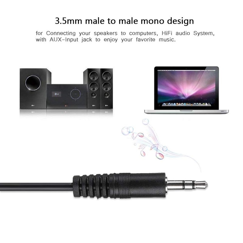 Eboxer 3.5 mm Copper Male to Male Shielded Audio Cable