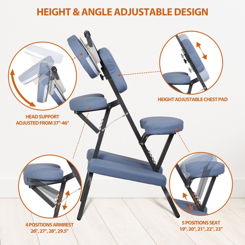 Segawe Portable Tattoo Massage Chair PU Leather Folding Table Salon