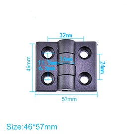 4 Pieces Door Hinges Black Plastic Drawer Hinges for Tension Cabinets, Cabinet Gates and Distribution Boxes (57x46mm)