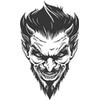 Creepy Black and White Demon Devil Head Cartoon Vinyl Decal