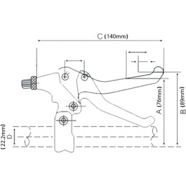 NM SELECT 2 x Bike Bicycle Brake Levers & Brake Cables | Bike Handle Brake Lever 2.2cm Diameter for Most Bicycles MTB Road Bikes & BMX | Black Aluminium Alloy Levers + Brake Cables