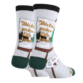 ooohyeah Men's Novelty Bob Ross Crew Socks, Funny Dress Cotton Socks with Plantable Seed Tags, Hug A Tree, Size 8-13