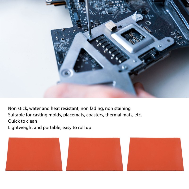 3Pcs Red Maintenance Silicone Pad Heat Insulation Silicone Mat for