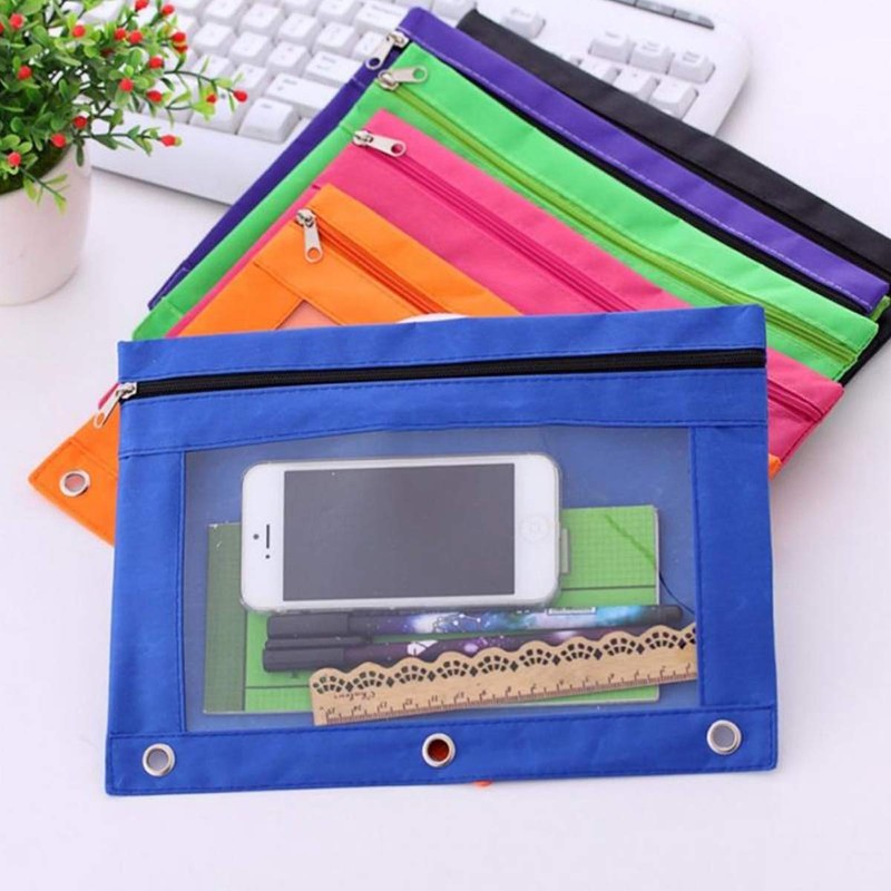 TOPWOOZU Pencil Pouch 3 Ring, Zipper Pencil Pouches Case Binder