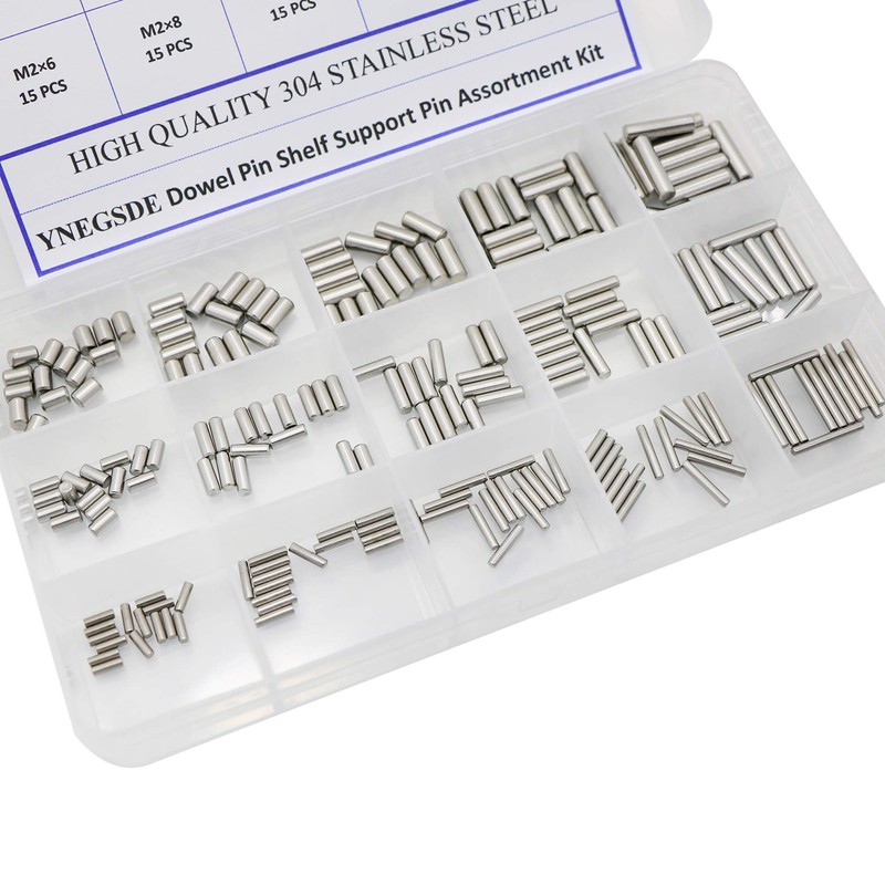 225Pcs M2 M3 M4 Stainless Steel Dowel Pins 15 Size