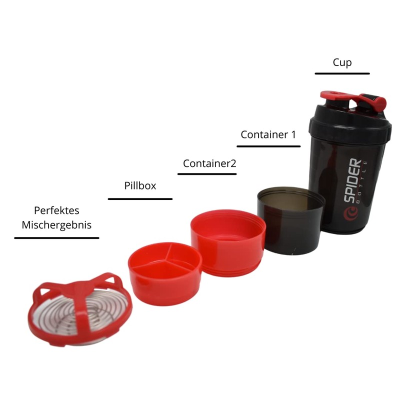 Protein Shaker with Powder Compartment Cup 500 ml Hand Premium