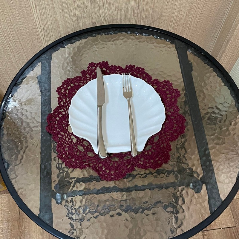 BIBITIME 2PCS 13 inches to 14 inches Cotton Crochet Doilies