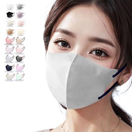 [jphanamori] マスク 不織布 立体 55枚 53枚 面長 スモークグレー