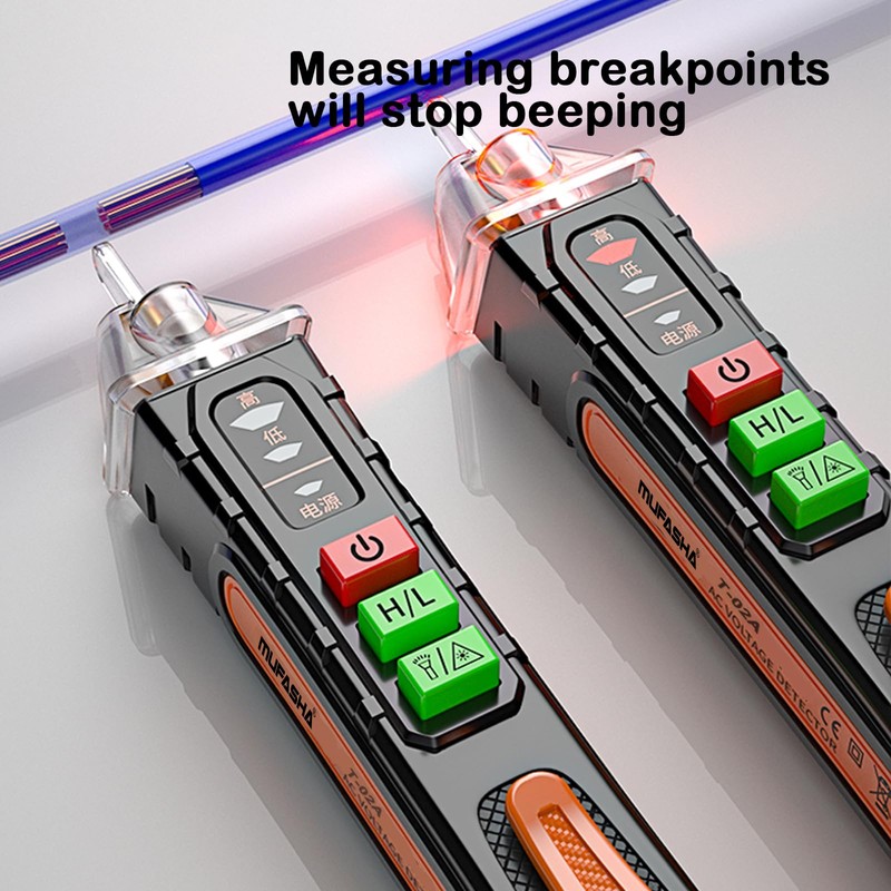 MUFASHA Non-Contact Voltage Tester with LED Flashlight, Buzzer Alarm, AC
