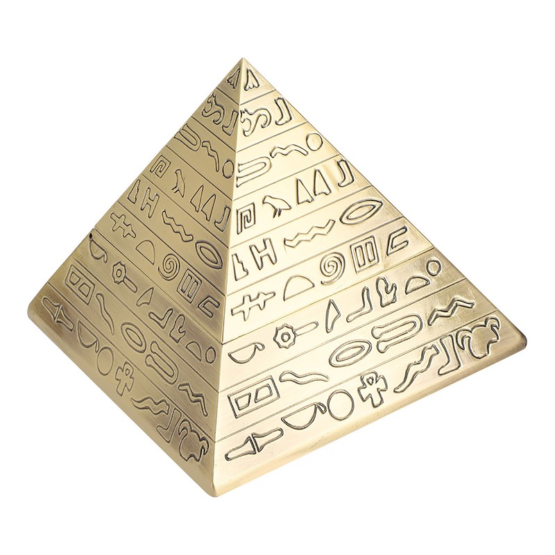 Metal Ashtray with Cover Retro Office Ornaments Smoking Gifts Egyptian